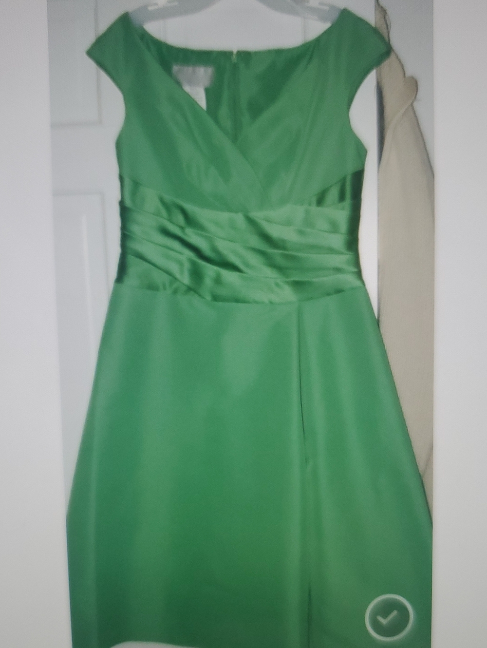 Bridesmaid dress green Cap Sleeve